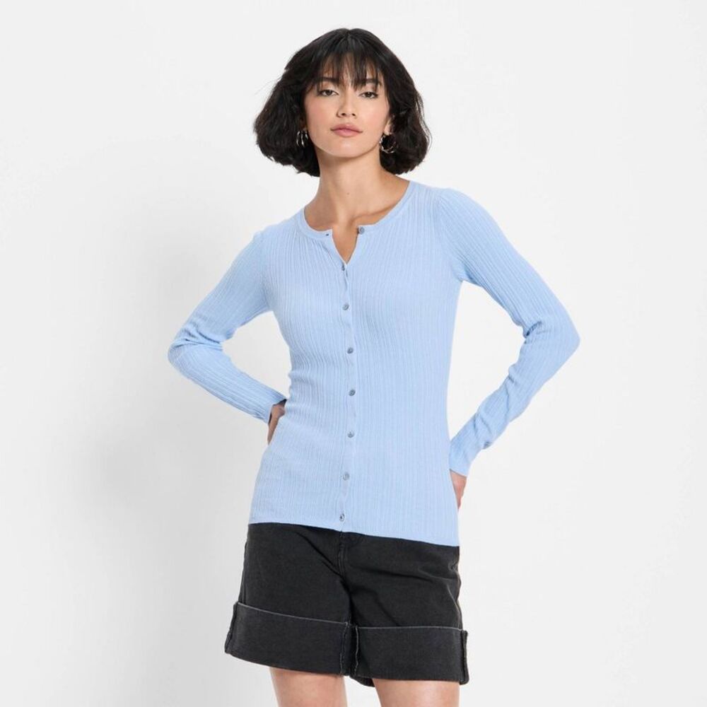 Women's Ribbed Cardigan - Future Collective Light Blue M